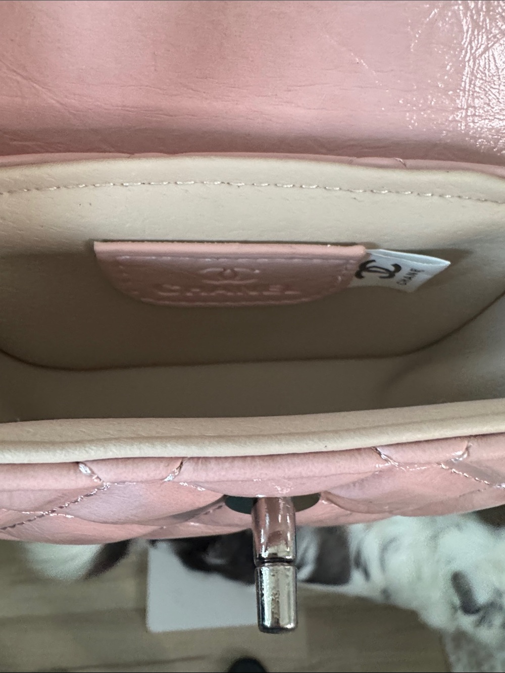 Pink Quilted Mini Crossbody Bag with Chain Strap - Picture 4 of 10